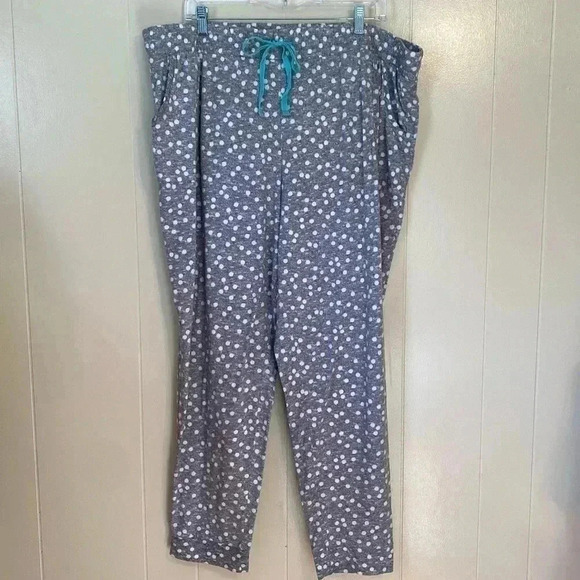 Jane and Bleecker XXL Woman’s Gray with White Polka Dots Pajama Sleep Pants. - Picture 1 of 11